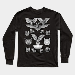 Bats Scientific Illustration Drawing Biology Art Halloween Long Sleeve T-Shirt